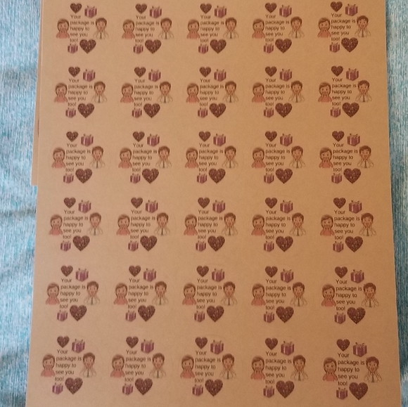 90 Labels Your Pkg is Happy to See u 2 Kraft Brown - Picture 2 of 3